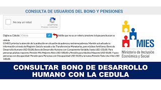 COMO CONSULTAR SI ERES BENEFICIARIO DEL BONO DE DESARROLLO HUMANO [upl. by Sirej554]