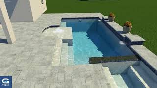 Griffin Pool Inc Custom pool with spa and waterfalls [upl. by Fleischer]