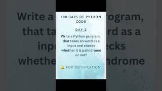 DAY2 Question palindrome pythoncode interview pythoncode pythoninterview pythonprogramming [upl. by Phalan]