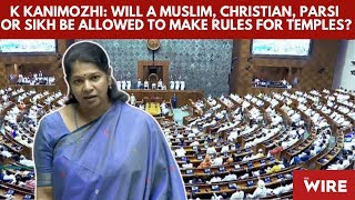 K Kanimozhi Will a Muslim Christian Parsi or Sikh Be Allowed to Make Rules for Temples [upl. by Chor]