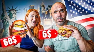 Hamburguesa de 6€ vs 60€ en NUEVA YORK ¿ CUAL ES LA MEJOR [upl. by Eimaj]