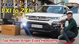 BREZZA 2023 VXI TO ZXI ➕️ MODIFICATION IN 10 MARUTI GENUINEACCESSORIES [upl. by Arnoldo]