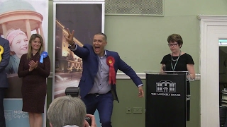 General election Norwich South MP Clive Lewis reacts after winning huge majority [upl. by Nibaj63]