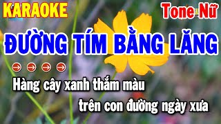 Karaoke Đường Tím Bằng Lăng Tone Nữ Nhạc Sống Trữ Tình Dễ Hát  Thanh Hải [upl. by Pacorro105]