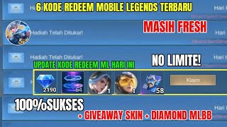 BURUAN KLAIM 6 KODE REDEEM ML TERBARU KODE REDEEM MOBILE LEGENDS HARI INI JANUARI 2024 [upl. by Notwal339]