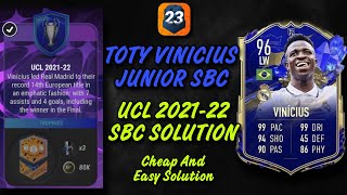 UCL 202122 SBC SOLUTION Easiest Way Possible  Toty Vinicius Jr Sbc  Madfut 23 [upl. by Aramac]