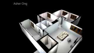 5 Rm HDB Flat 5 Improved 5I model Floor Plan Typical Layout Chua Chu Kang 3d Render [upl. by Auoh]