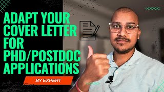 How To Prepare Cover Letter for PhD and PostDoc Applications in EU and USA studyabroad [upl. by Brinkema318]