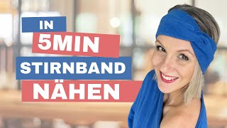 Näh Dir Dein Stirnband in 5min aus Stoffresten [upl. by Eikcim770]