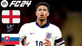 ENGLAND vs SLOVAKIA 1  0  UEFA EURO league round of 16 match  FC 24 GAMEPLAY [upl. by Lyrrehs575]