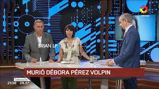 Murió Débora Pérez Volpin  Cierre de Telenoche 622018 El Trece [upl. by Gosney790]