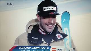 Vincent Kriechmayr Interview Abfahrt Bormio 2023 [upl. by Adnilahs]