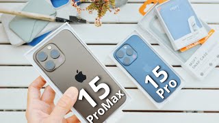 iPhone 15 Pro vs iPhone 15 Pro Max  Unboxing en Español  Accesorios [upl. by Pru606]