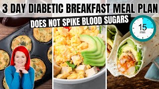 QUICK amp SIMPLE Diabetic Breakfast Ideas  3Day Breakfast Meal Plan For Diabetes In 15 Minutes [upl. by Cletis]