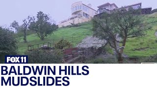 Mudslides form in Baldwin Hills Estates [upl. by Hillegass]