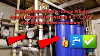 iSpring WGB32BM 3Stage Whole House Water Filter System 45 X 20  iSpring Spin Down Sediment [upl. by Affay]