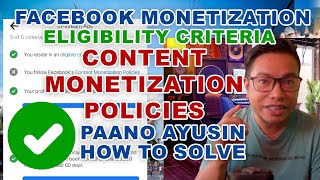 FB 2024  How to Solve Content Monetization Issue  Paano ma check ang Content Monetization Policies [upl. by Notsecnirp666]