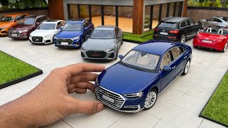 Parking Audi Cars 118 Scale Collection at Mini Garage  Real like Audi Diecast Model Cars [upl. by Short136]