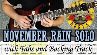 GUNS AND ROSES  NOVEMBER RAIN SOLO with TABS and BACKING TRACK  ALVIN DE LEON 2018 [upl. by Nitsej530]