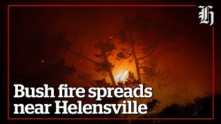 Bush fire spreads north of Helensville  nzheraldconz [upl. by Romilly]