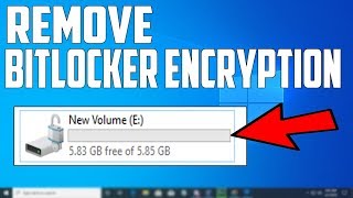 How To Remove BITLOCKER ENCRYPTION In Windows 10 [upl. by Mycah]