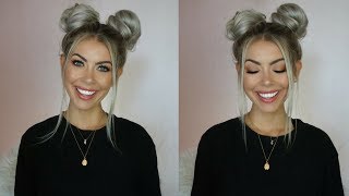 QUICK  EASY SPACE BUNS TUTORIAL  BrittanyNichole [upl. by Rubie]