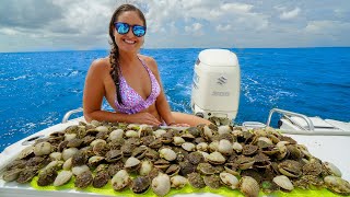 Catching 100s of SCALLOPS while SNORKELING Catch Clean amp Cook Steinhatchee Florida [upl. by Mixie]