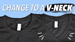 How to Make a VNeck from a Crewneck  WITHWENDY [upl. by Levitan]