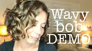 DEMO Styling my wavy bob  Bounce Curl review  Alyson Lupo [upl. by Ynohtnaluap]