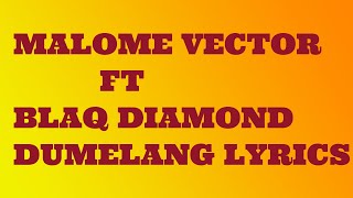 Malome Vector ftBlaq Diamond Dumelang Lyrics [upl. by Ahseyk805]