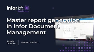 Master Report Generation in Infor Document Management IDM  Builder Hour [upl. by Che]