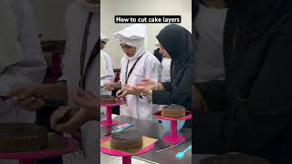 How to cut cake sponge layer  how to cut cake  bakery style cake  cake sponge  no premix cake [upl. by Anicul]