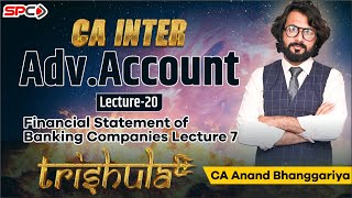 CA INTER ADVANCED ACCOUNTS TRISHULA Lecture 20 Financial Statement of Banking Companies Lecture 7 [upl. by Norej774]