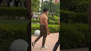 Shirtless walking in public place see reaction  viral gym shorts reels [upl. by Gian]