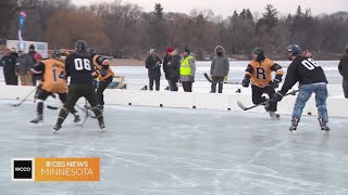 19th annual US Pond Hockey Championships underway at Lake Nokomis [upl. by Aroz445]