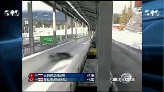 Luger Nodar Kumaritashvili crashes at Winter Olympics [upl. by Llerrut]