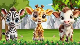 Beautiful Farm Animals Zebra Chick Elephant Cute sounds 4 [upl. by Euqinahc]