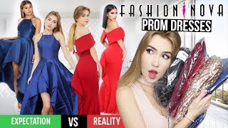 TRYING ON FASHION NOVA PROM DRESSES Success [upl. by Adriane]