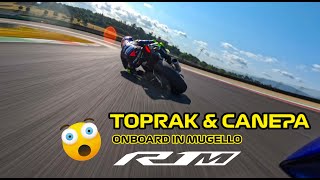 Toprak Razgatlıoğlu amp Canepa onboard in Mugello with the R1M [upl. by Elvira]