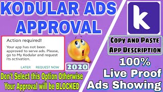 Live Proof  Kodular ads approval 2020  Action Required Problem Solved in Koduar Apps  Copy text [upl. by Yregerg]