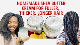 DIY HOMEMADE WHIPPED 3 INGREDIENT SHEACOCOA HAIR AND BODY BUTTER FOR MOISTURE RETENTION LONG HAIR [upl. by Anerres794]