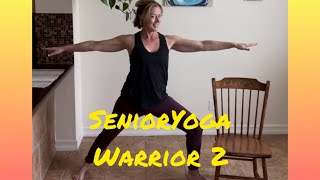 Senior Chair Yoga Warrior 2 senioryoga chairyogaforseniors [upl. by Autry]