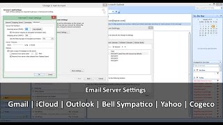 EMAIL SERVER SETTINGS GMAIL BELL SYMPATICO ICLOUD OUTLOOK HOTMAIL YAHOO ROGERS COGECO [upl. by Virgil]