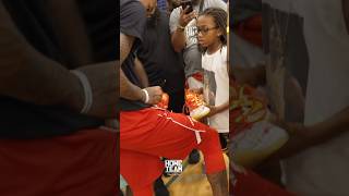 Dejounte Murray gives young fan his shoes after game at the Zeke End [upl. by Housum]