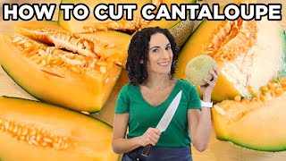 How to Cut Cantaloupe into Slices and Cubes The Easy Way [upl. by Lawan]