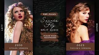 Taylor Swift  Sparks Fly Stolen vs Taylors Version  Split Audio [upl. by Esila805]