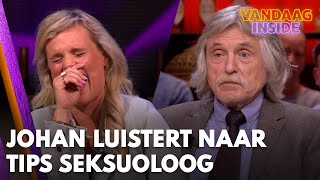 Seksuoloog Eveline Stallaart geeft tips tegen vroegtijdige zaadlozing Johan luistert aandachtig mee [upl. by Ahsats]