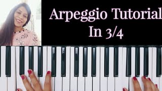 Piano Arpeggios Tutorial in Waltz Style 34 [upl. by Audun704]