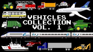 Vehicles Collection Volume 1  Cars Trucks Planes Boats amp More  The Kids Picture Show [upl. by Dougie931]