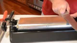 How to sharpen a knife like a butcher using an oil stone [upl. by Enait]